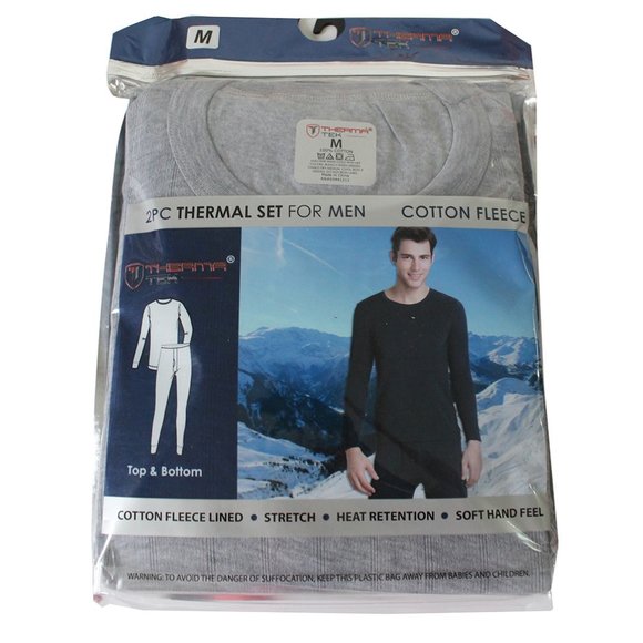 Therma Tek Boys Tagless 100/% Cotton Light Weight Waffle Knit Thermal Top /& Bottom Underwear Set